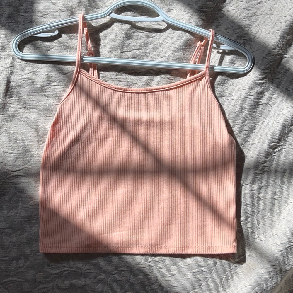 Peach American eagle crop tank top